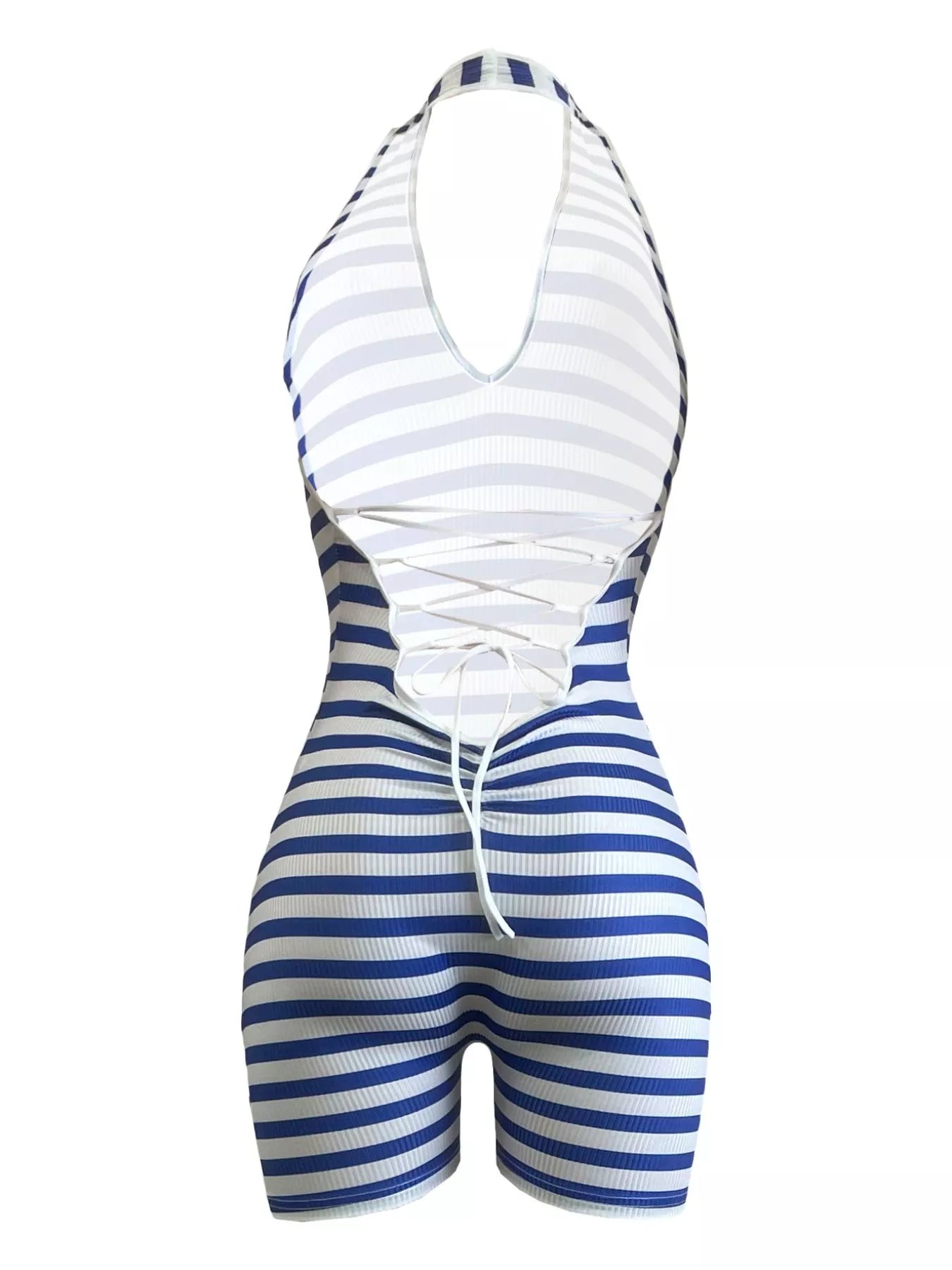 Striped Halter Neck Romper