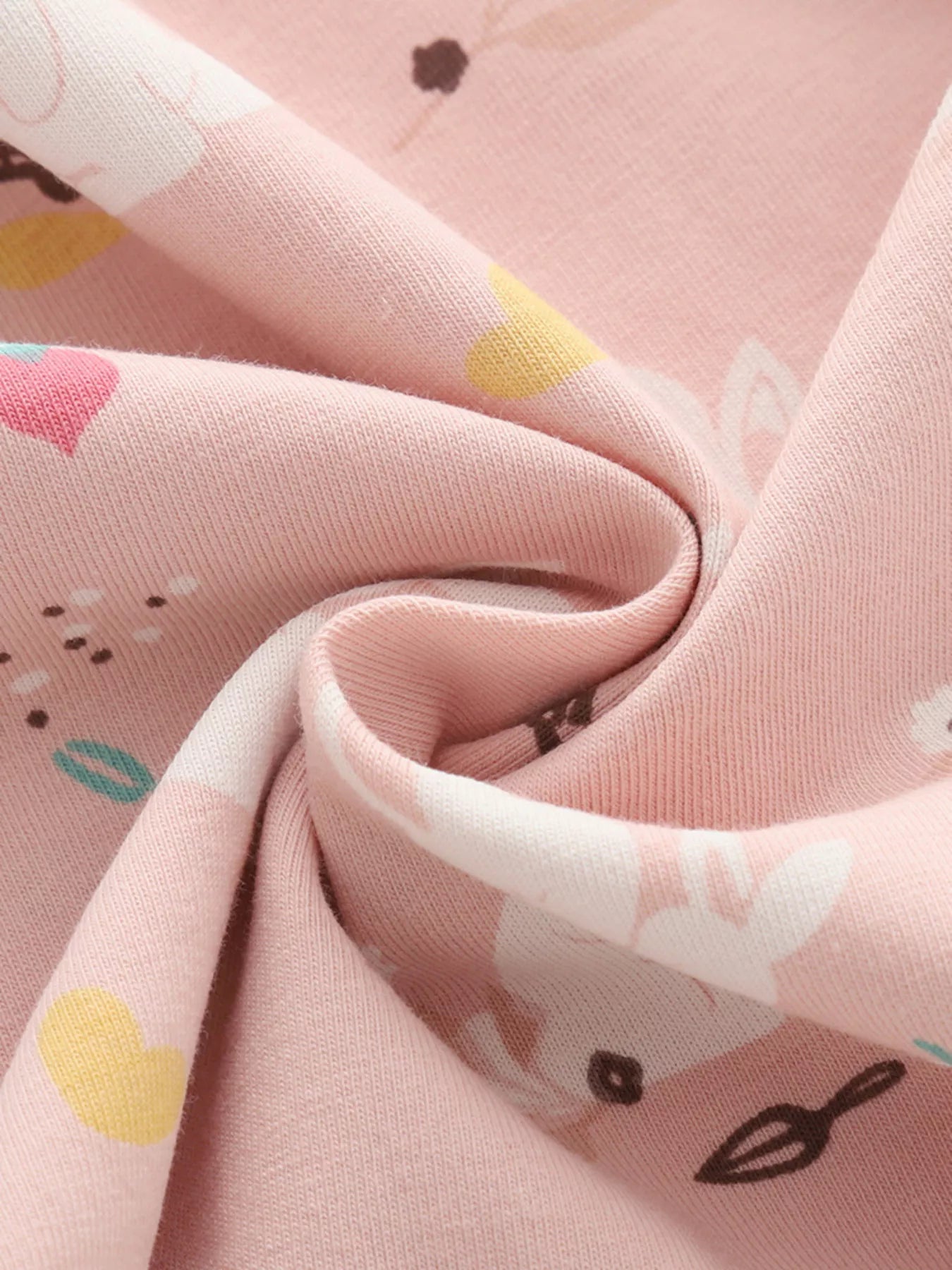 Children's Cute Bunny Print Flutter Sleeve Dress