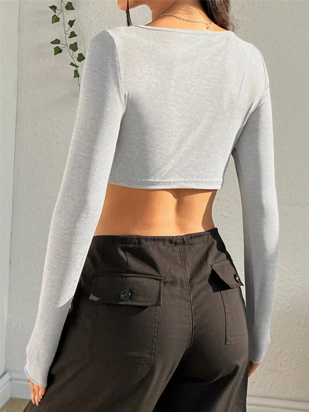 Twisted Front Long Sleeve T-Shirt