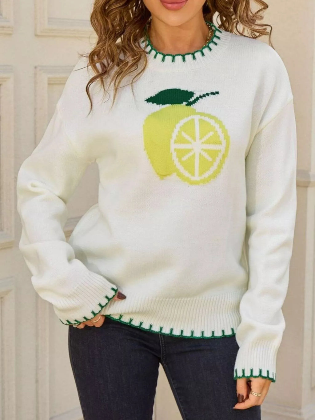 Lemon Round Neck Sweater