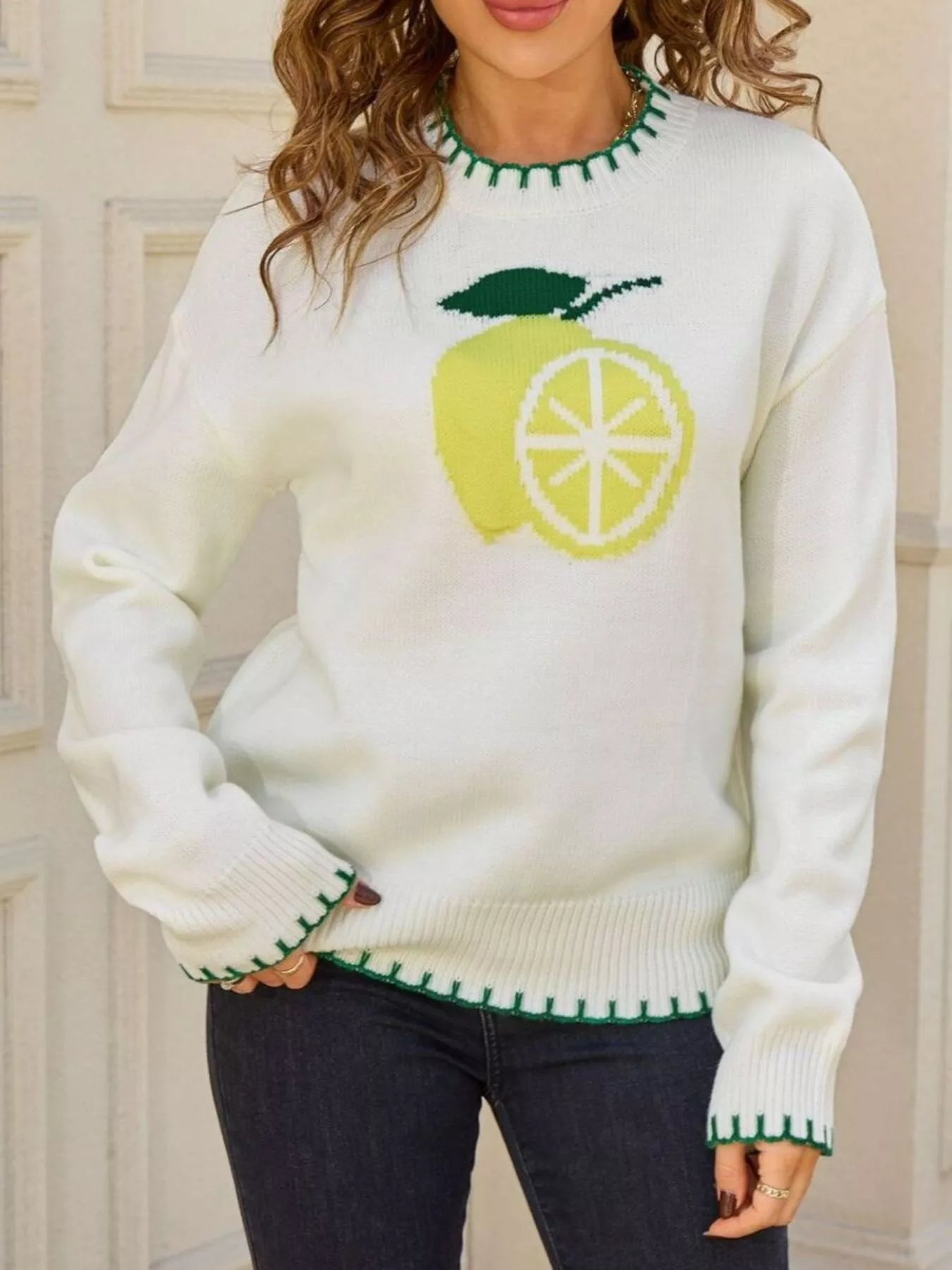 Lemon Round Neck Sweater