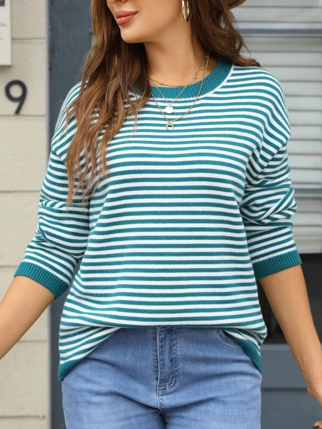 Striped Round Neck Sweater