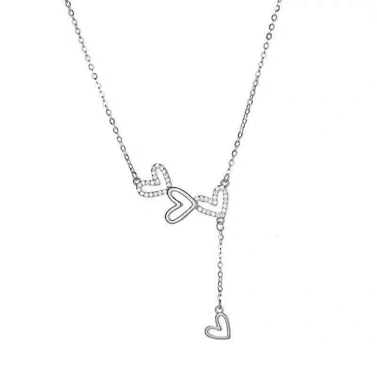 925 Sterling Silver Heart Y-Necklace