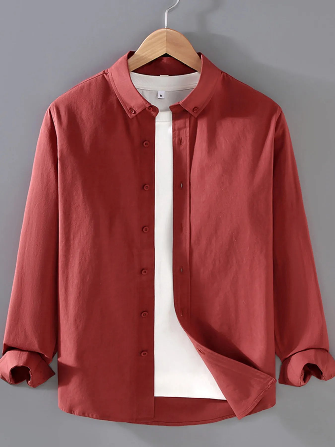 Men's Plus Size Button Up Long Sleeve Shirt