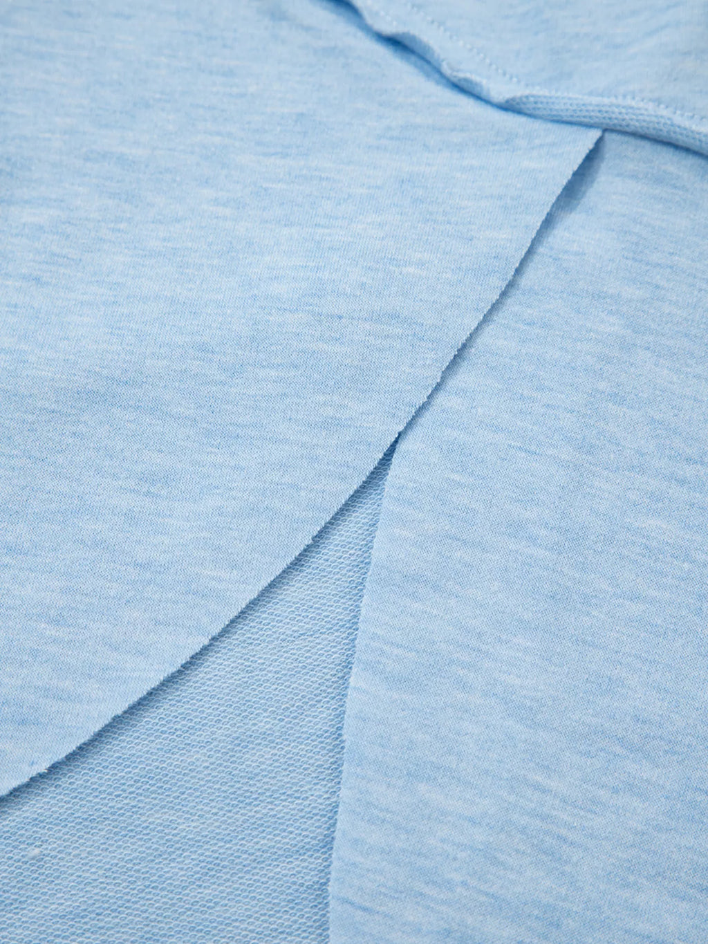 Notched Terry Long Sleeve Top