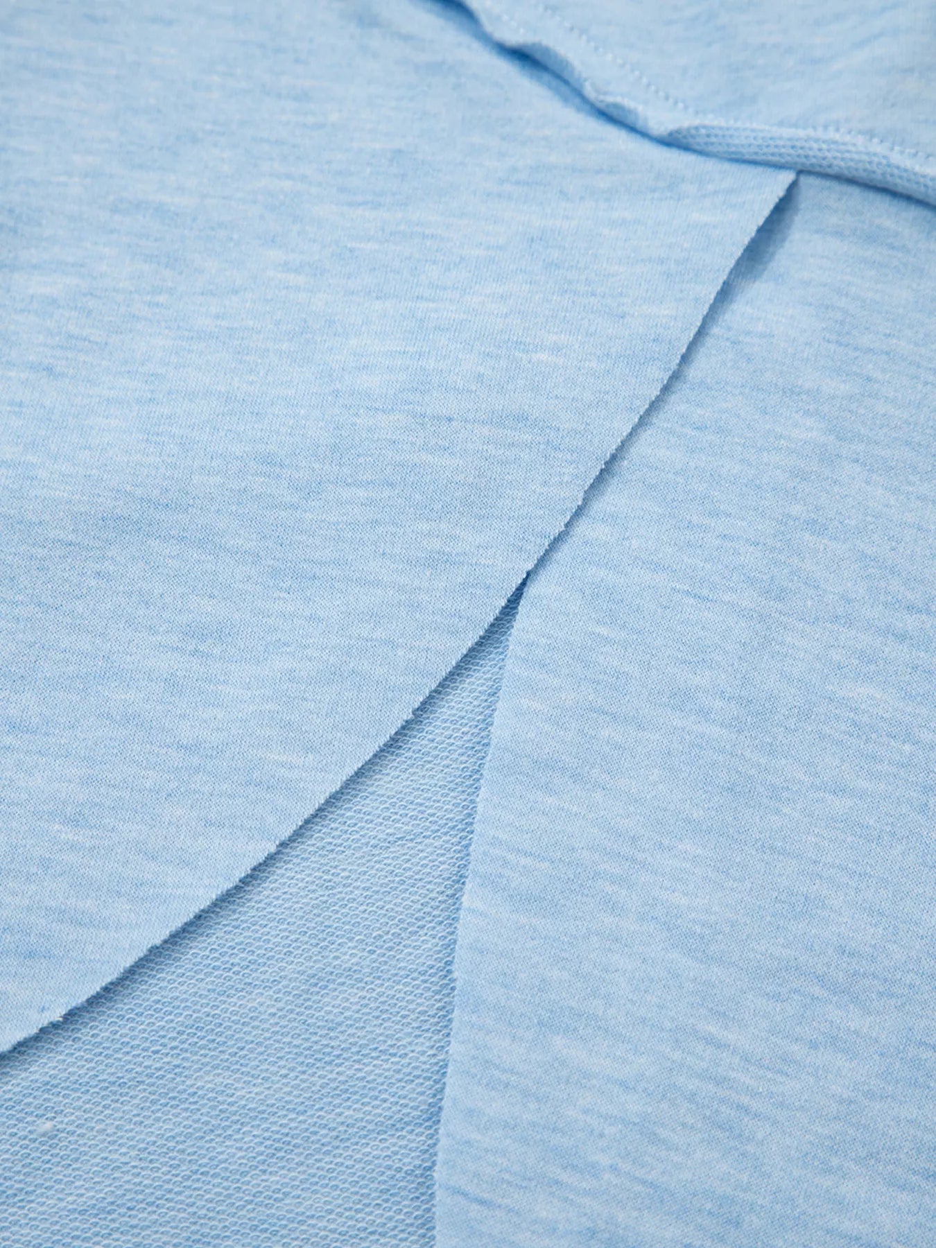 Notched Terry Long Sleeve Top