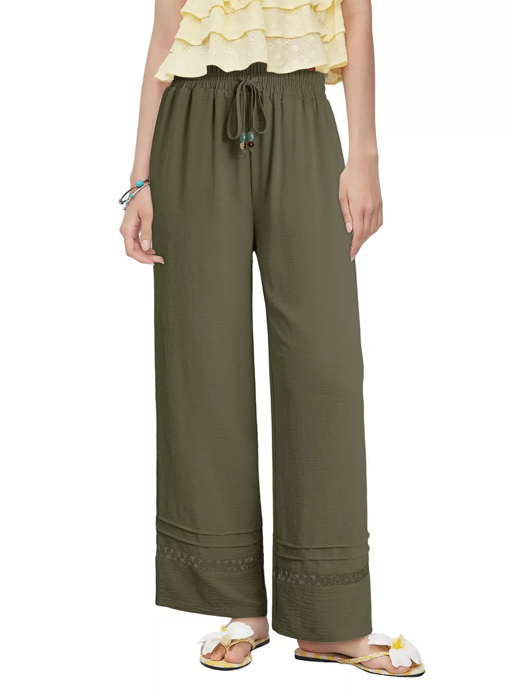 Casual Wide Leg Drawstring Pants
