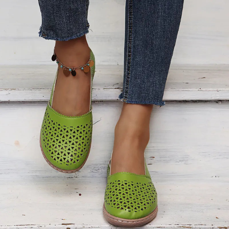 Cutout Round Toe Slip-Ons