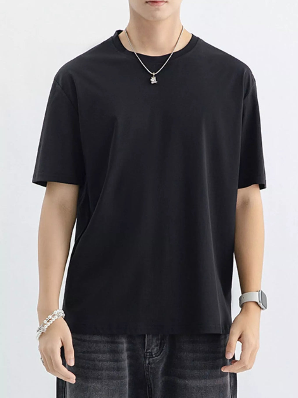 Men's Plus Size Casual Solid Color T-Shirt