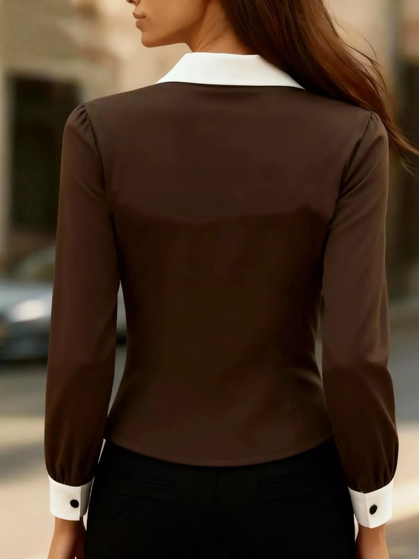 Contrast Button-Down Shirt