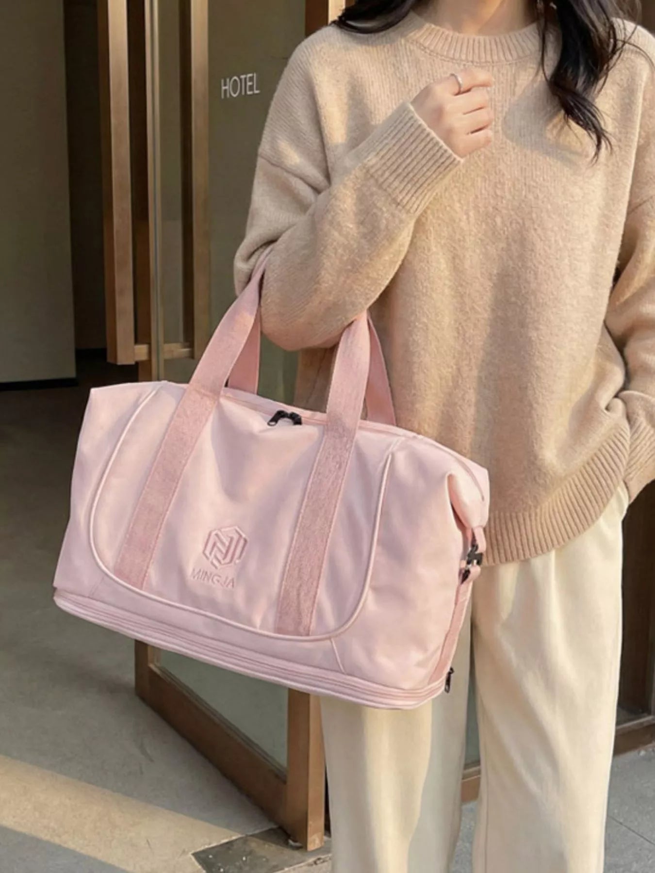Solid Color Nylon Duffle Bag