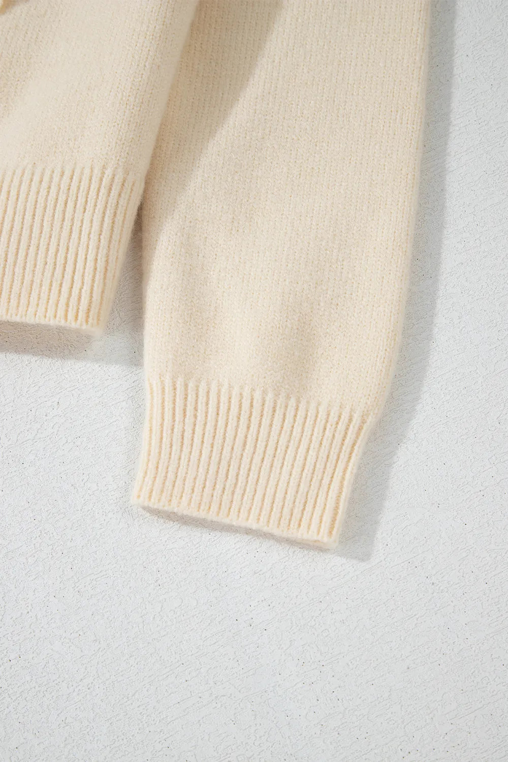 Bowknot Front V Neck Long Sleeve Sweater