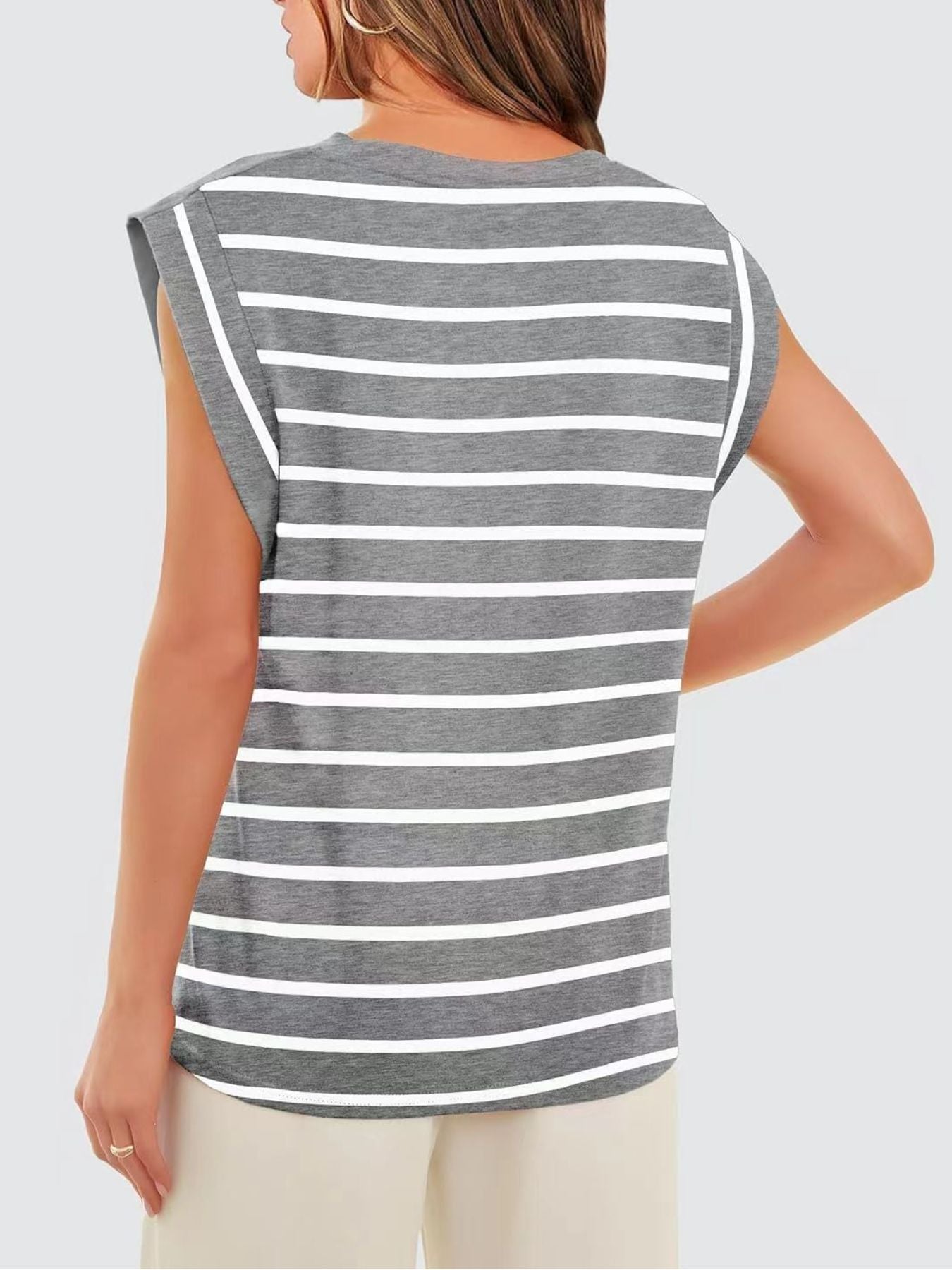 Striped Round Neck Tank