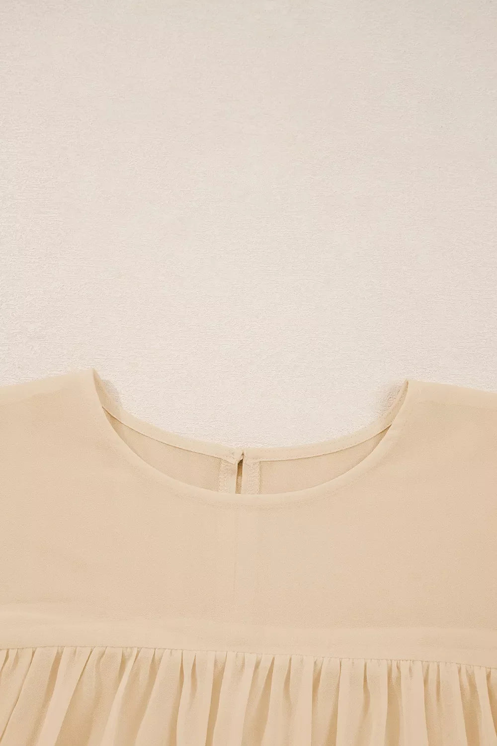 Round Neck Ruffle Sleeve Blouse