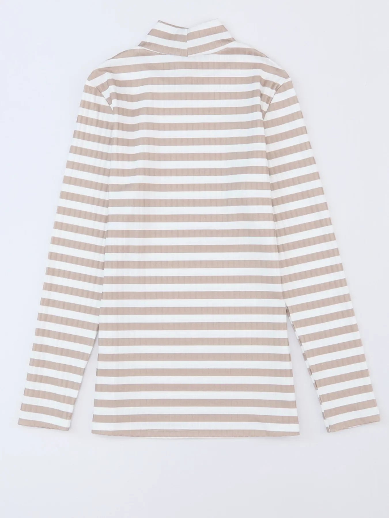 Striped Textured Knit Long Sleeve Tee
