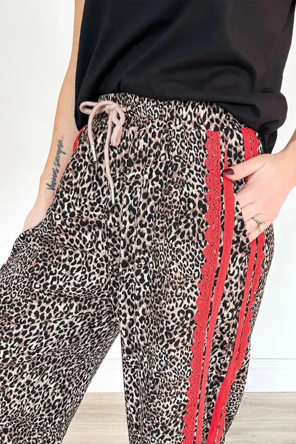 Leopard Print Wide Leg Pants