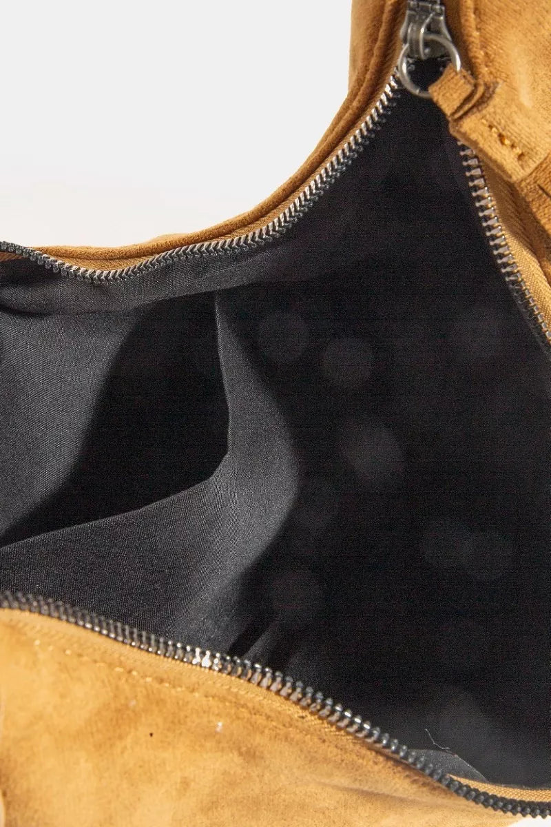 Fame Half Moon Fringe Buckle Strap Hobo Bag