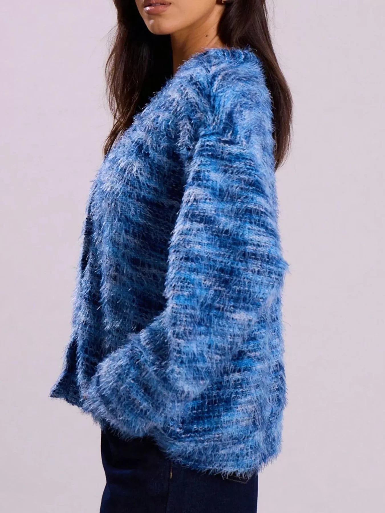 Textured Knit Button-Down Cardigan