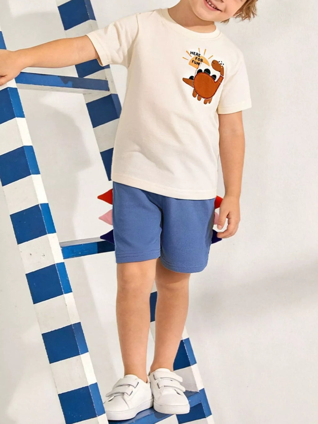 Children's Dinosaur Round Neck Tee and Shorts Set