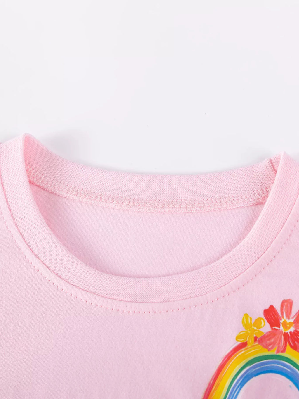 Children's Rainbow Ruffle Sleeve Top & Capri Set