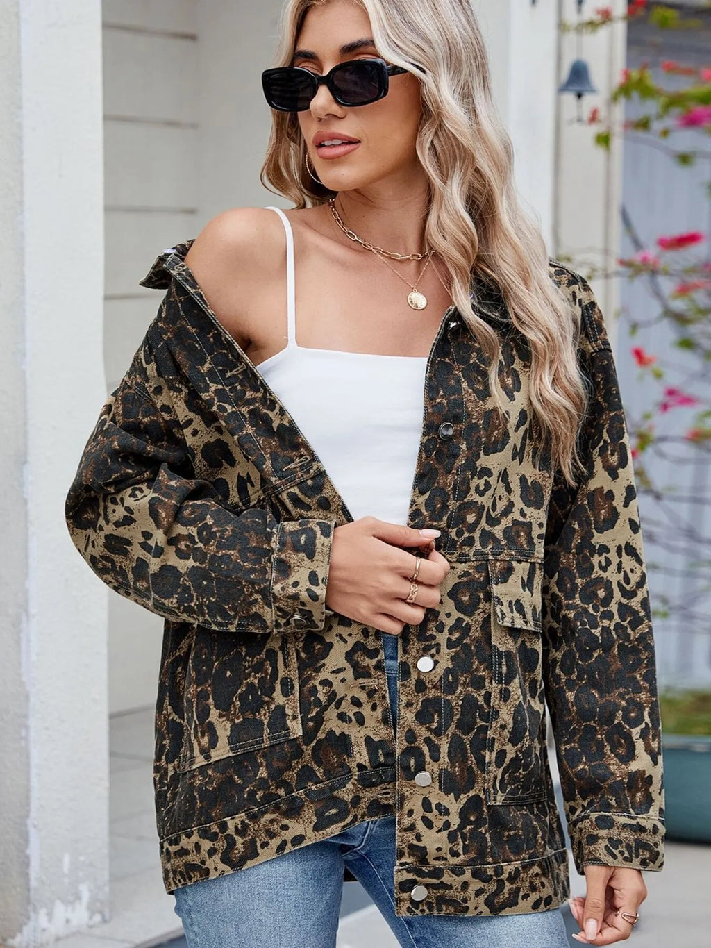 Button Up Long Sleeve Denim Jacket