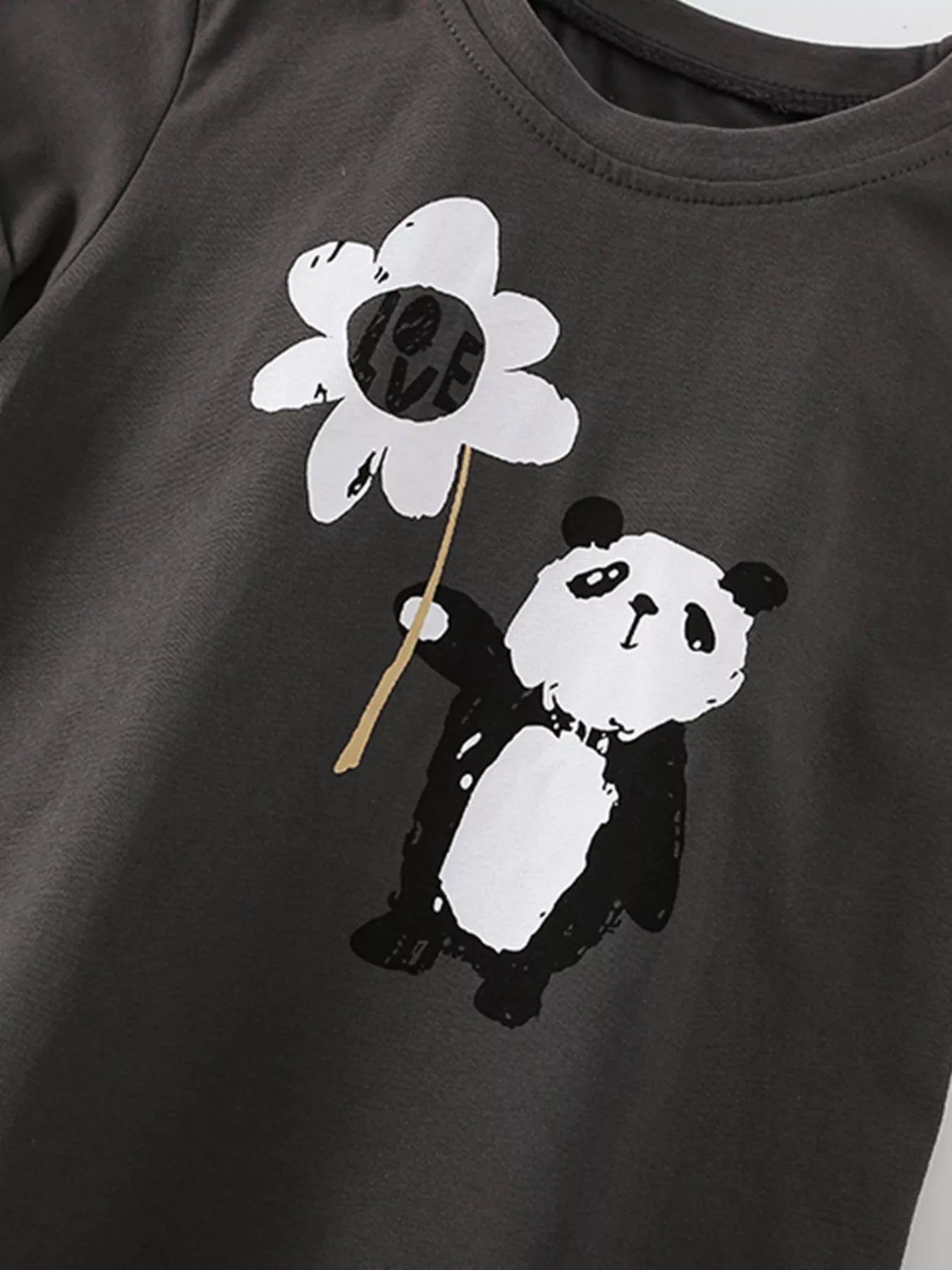 Children's Panda Graphic Short Sleeve T-Shirt