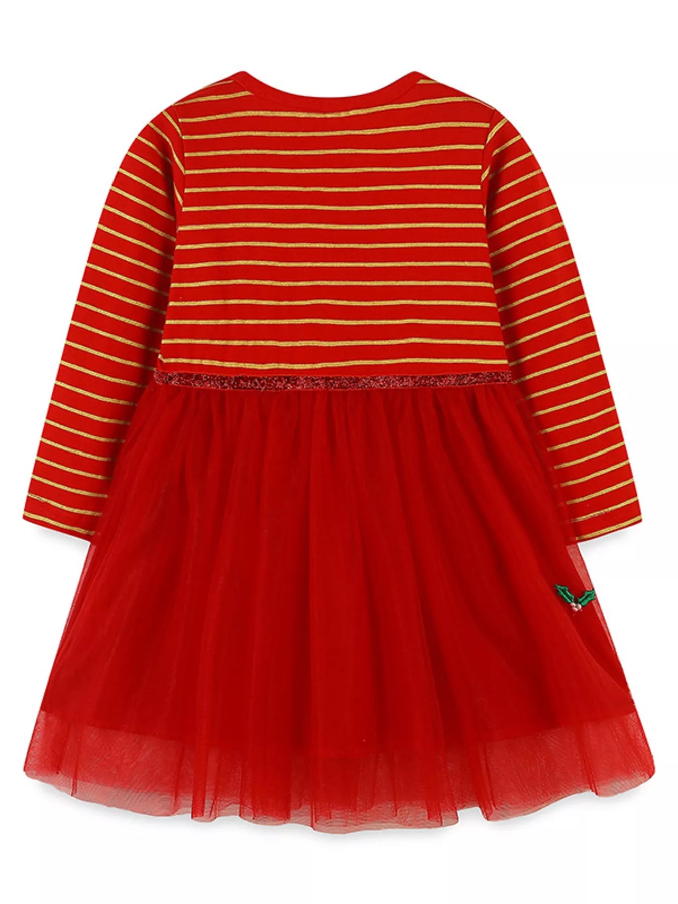 Children's Elk Embroidered Tulle Dress