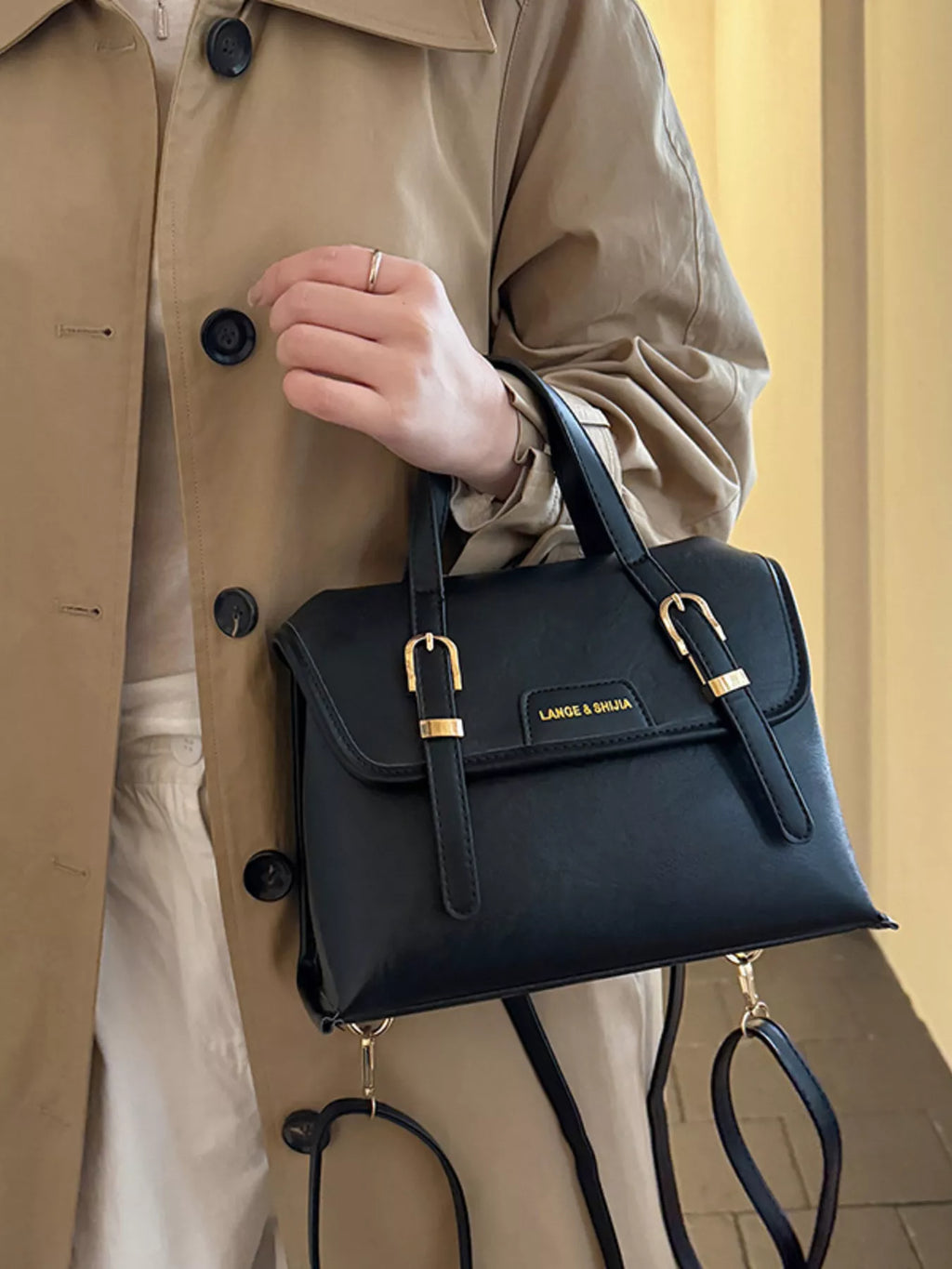 Leather Flap Backpack Bag