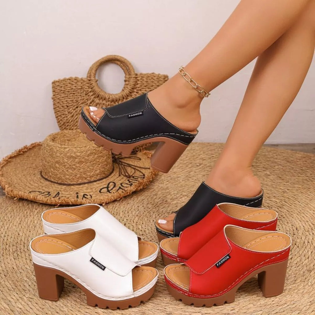 Open Toe Block Heels Sandals