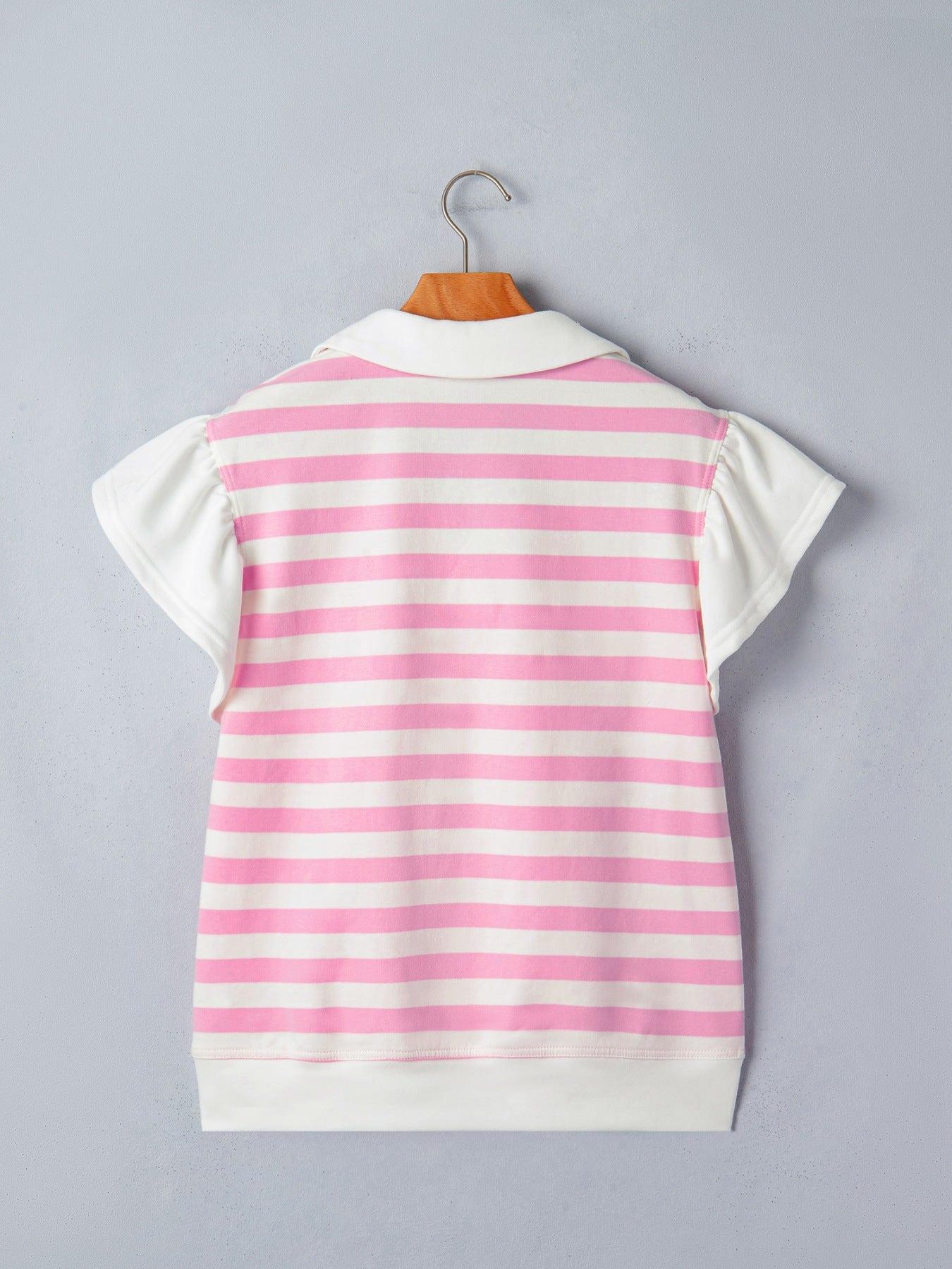 Striped Ruffled Sleeve Blouse
