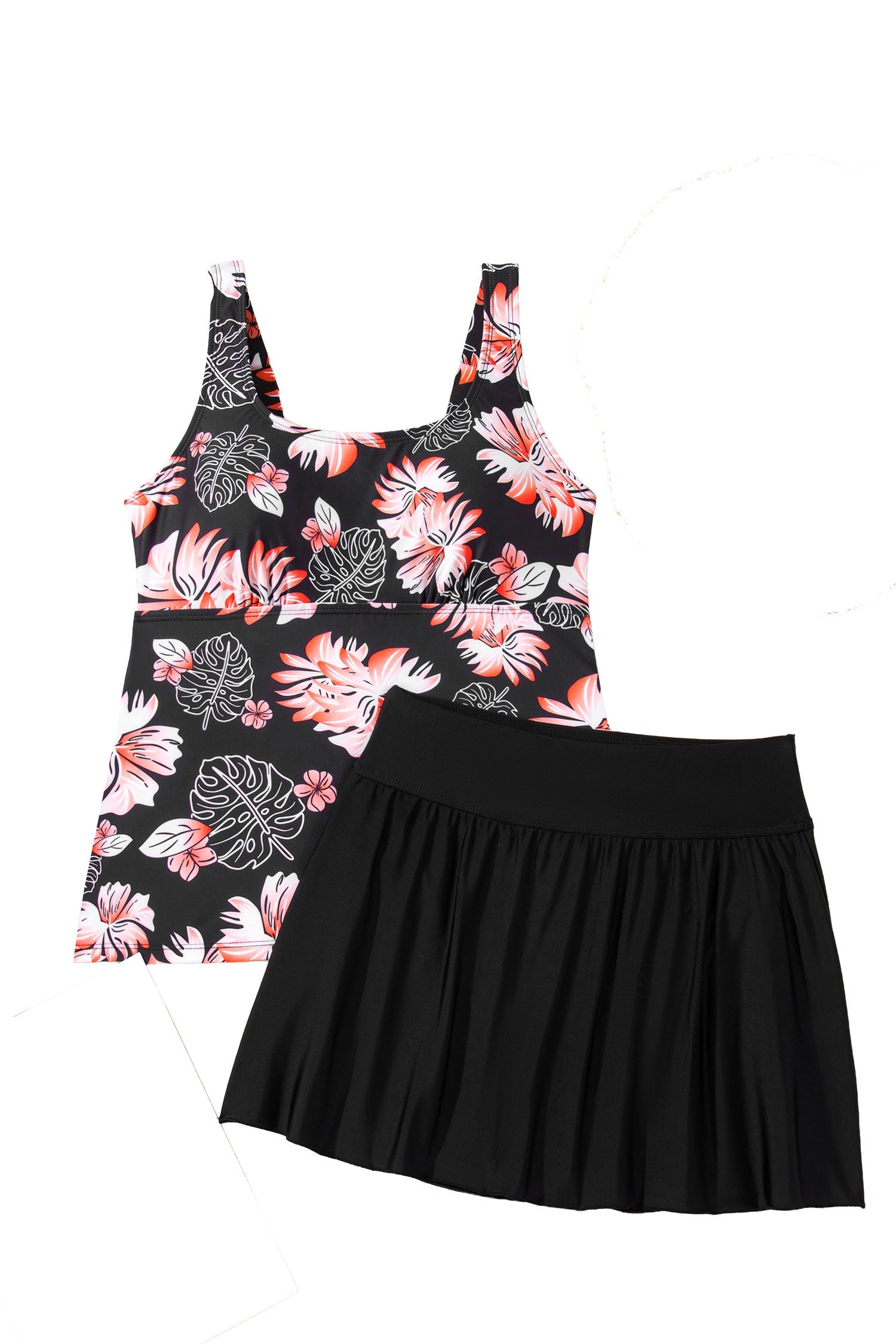 Colorblock Tankini Top and Skort Swim Set