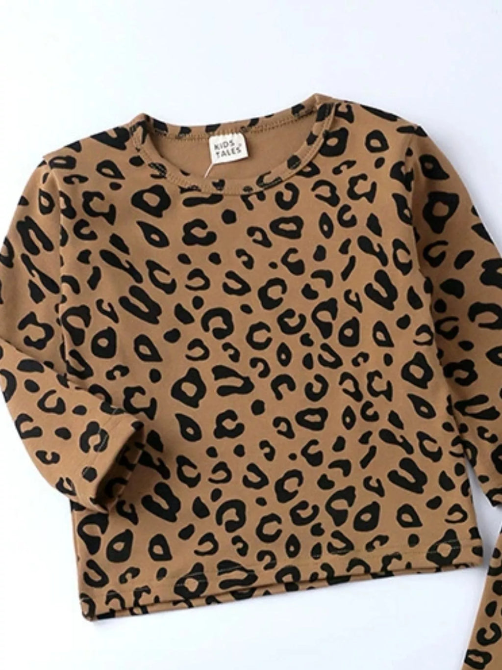 Children's Leopard Print Long Sleeve Top and Pants Set