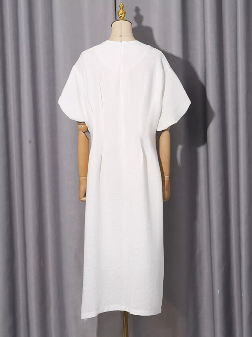 Embellished Puff Sleeve Midi Dress