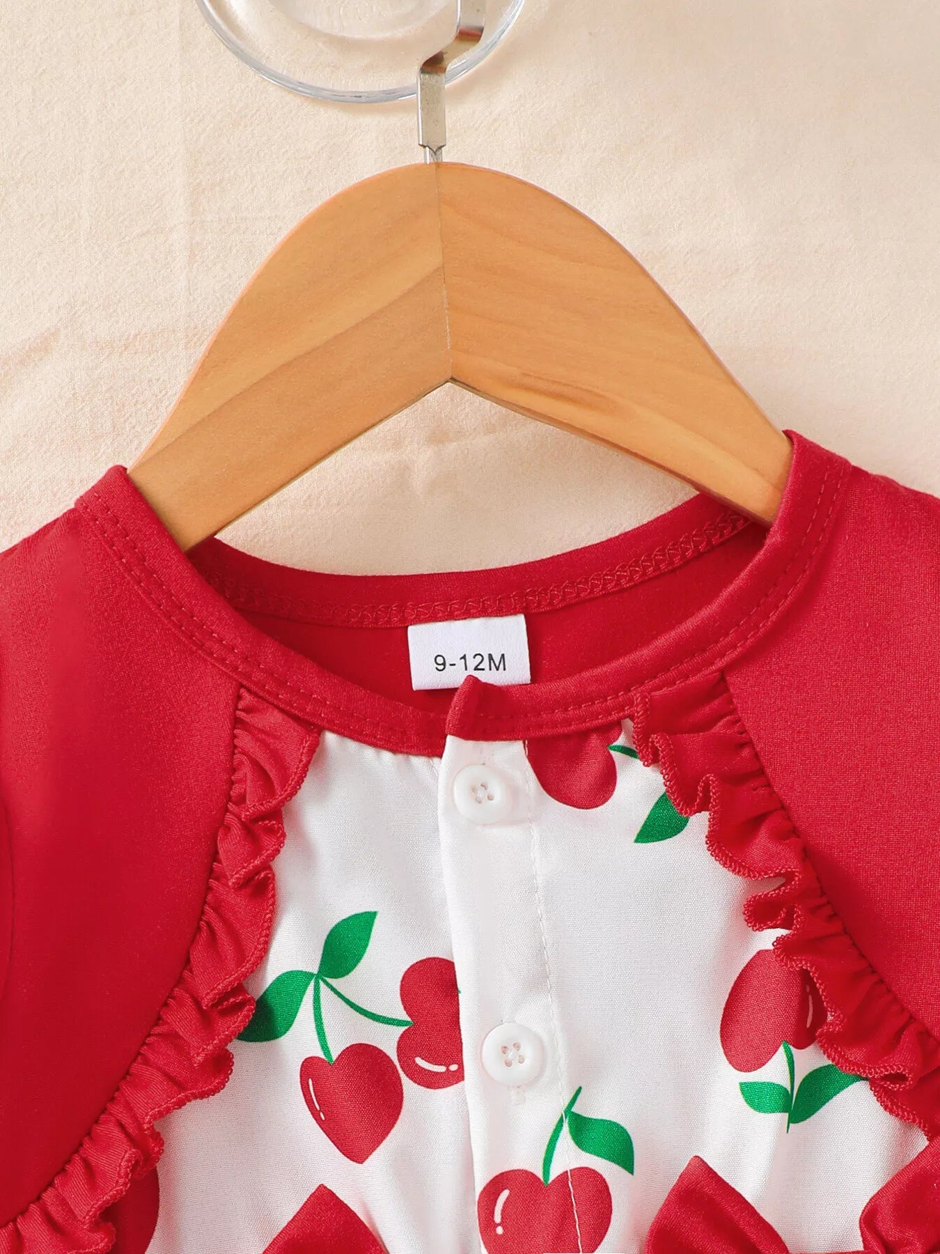 Children's Cherry Print Bow Decor Dress