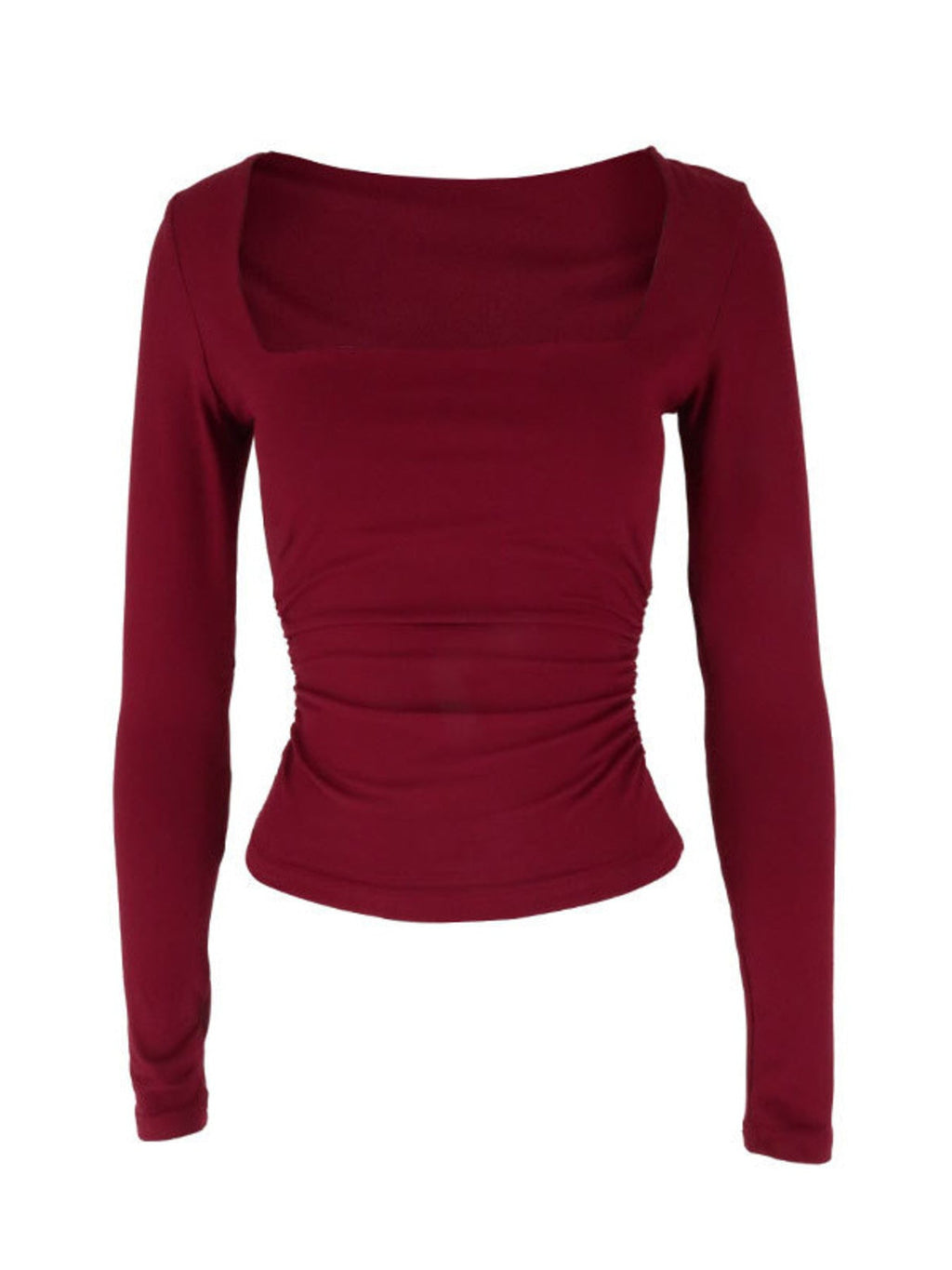 Square Neck Slim Fit Long Sleeve T-Shirt