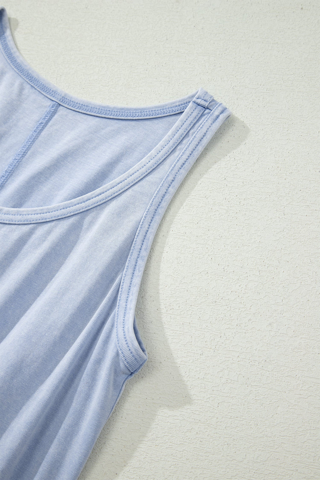 Mineral Wash Scoop Neck Elastic Waist Mini Dress