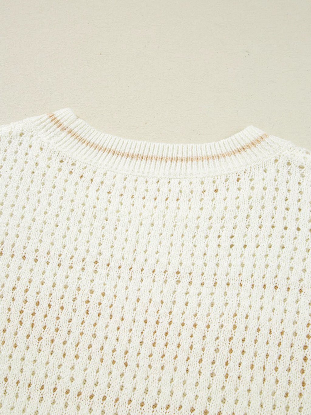BEACH Hollow Out Knitted Lightweight Dolman Sweater