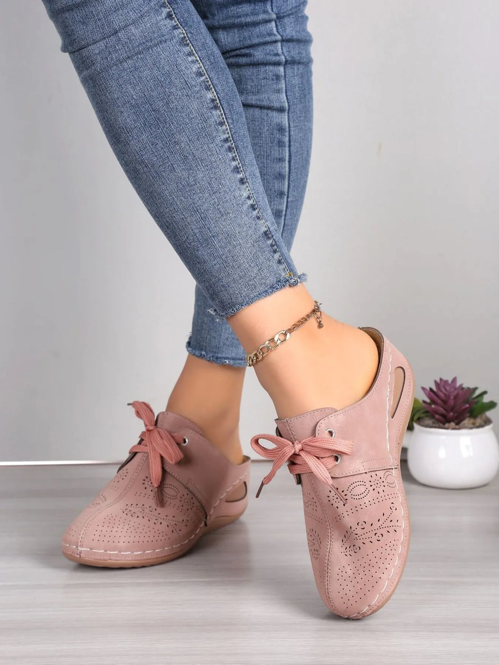 Breathable Lace-Up Slip-Ons