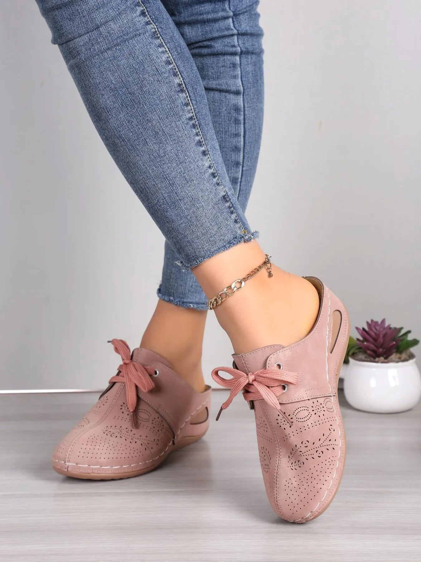 Breathable Lace-Up Slip-Ons