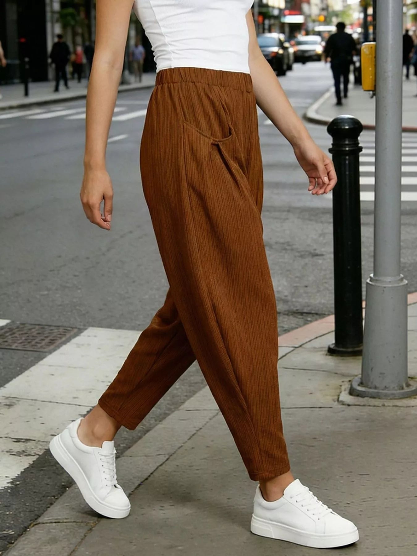 Plus Size Casual Elastic Waist Harem Pants