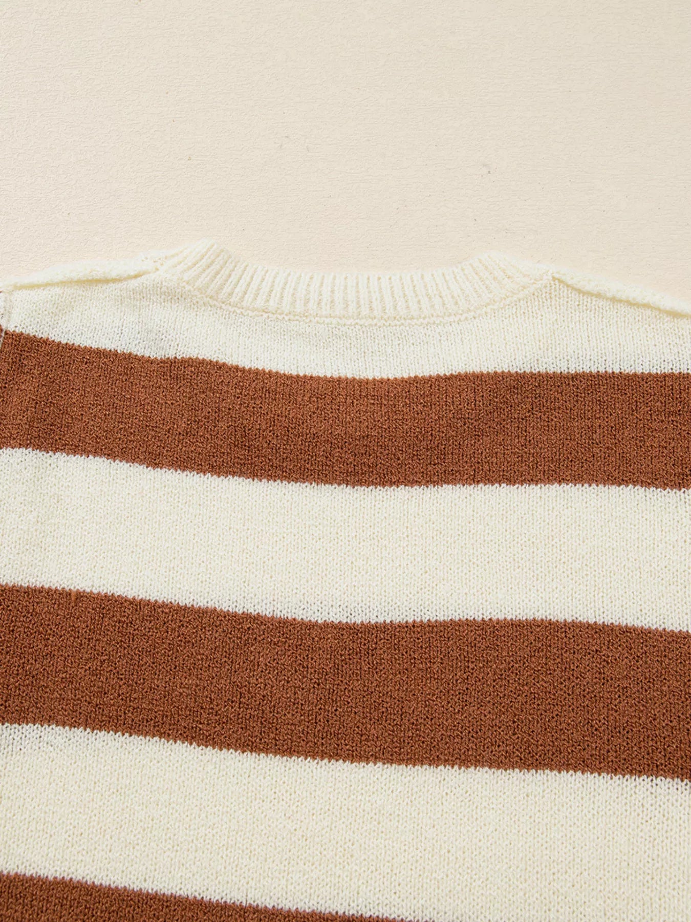 Stripe Drop Shoulder Sleeve Patchwork Baggy Sweater