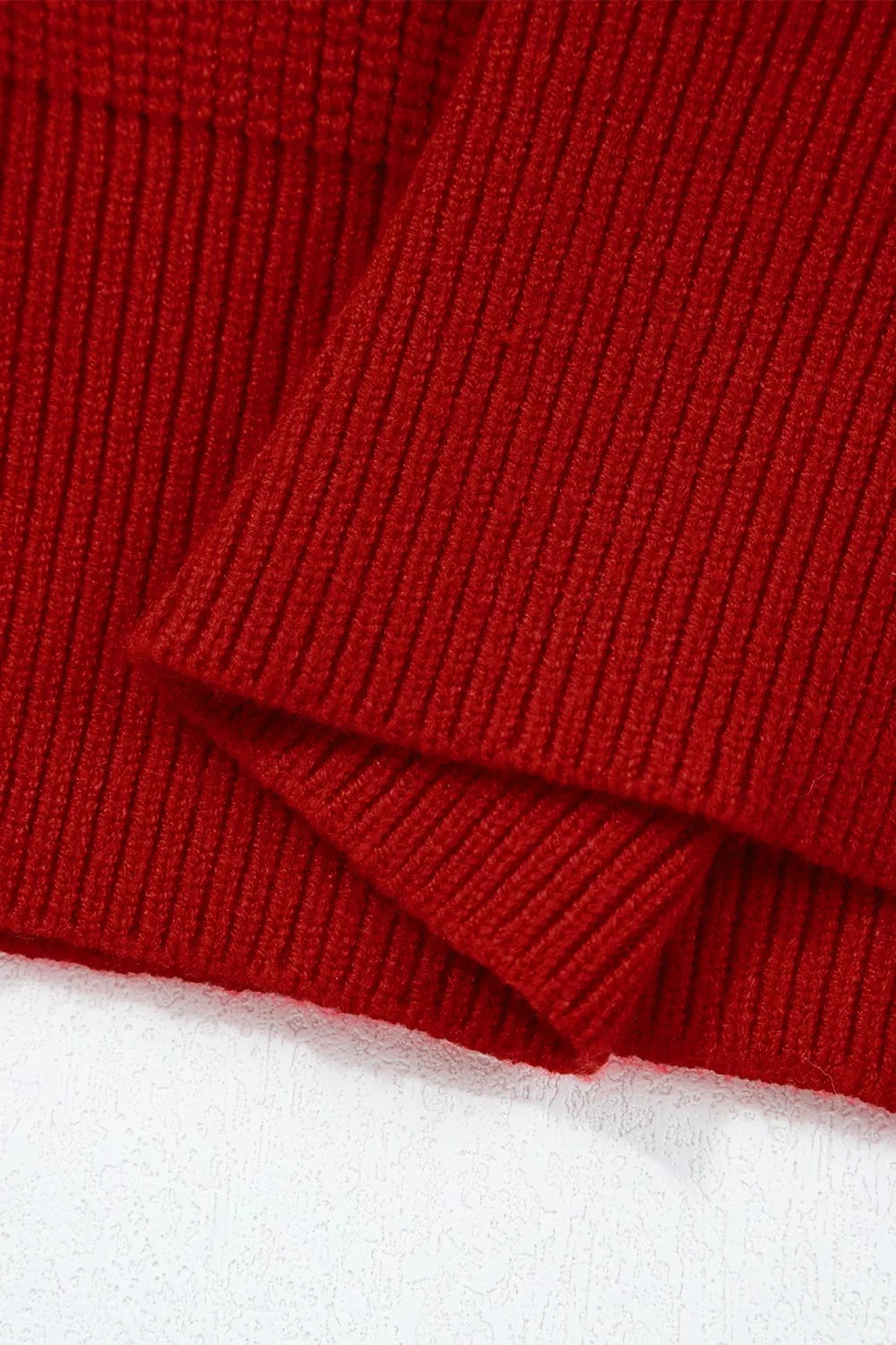Lantern Sleeve V Neck Knot Back Sweater