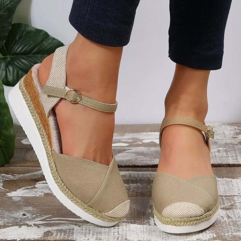 Color Block Wedge Sandals