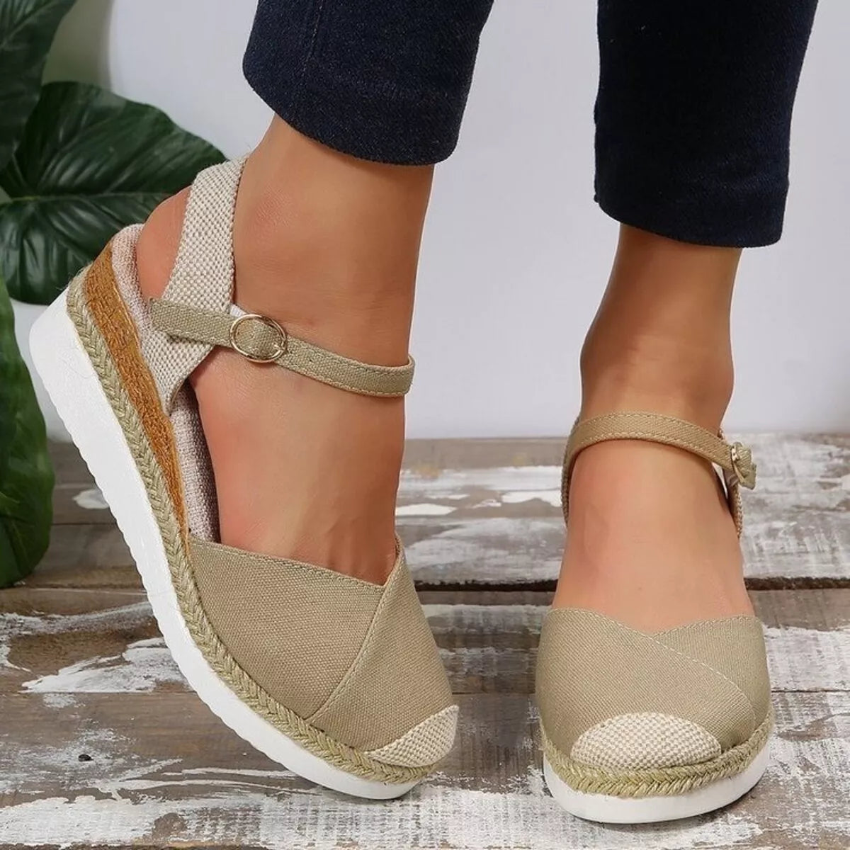 Color Block Wedge Sandals