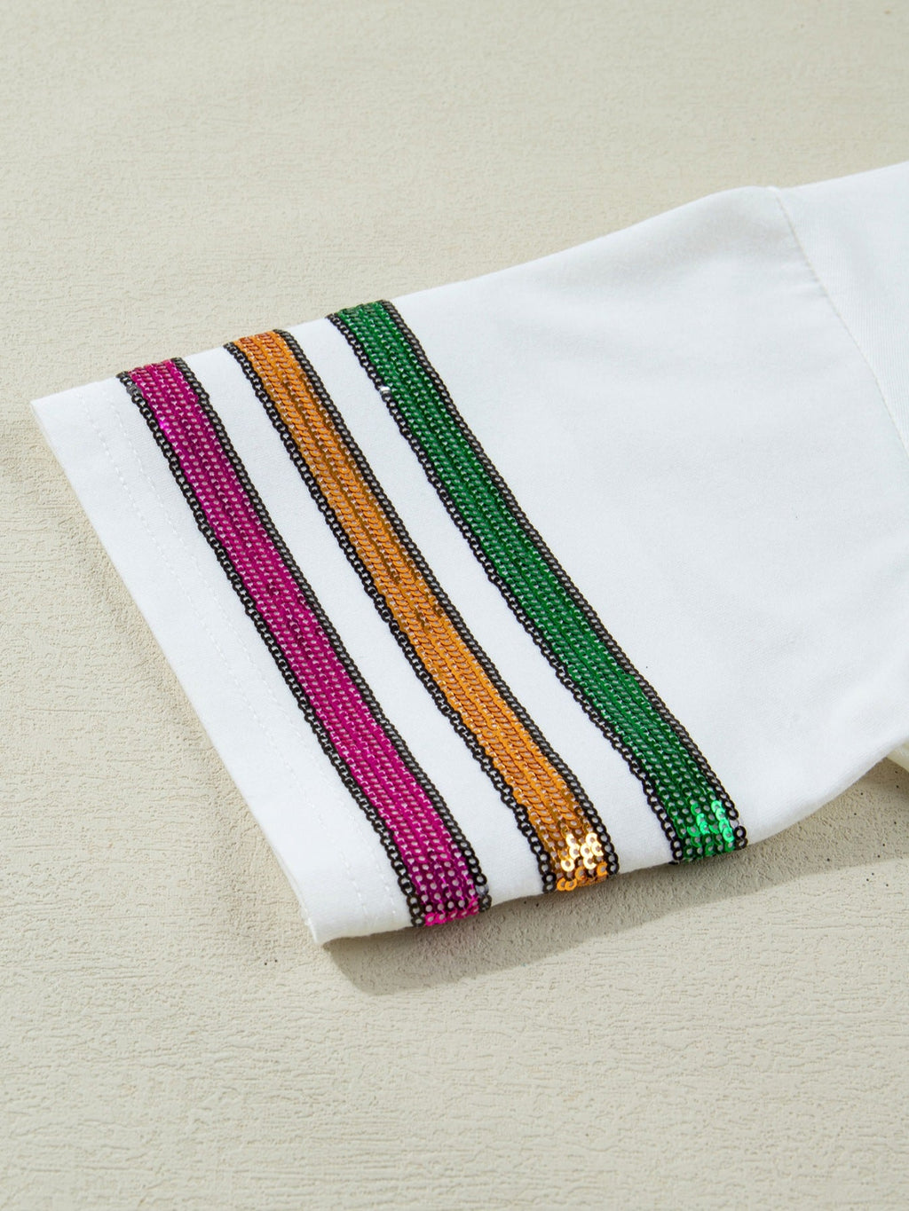 Sequin Mardi Gras Half Sleeve T Shirt