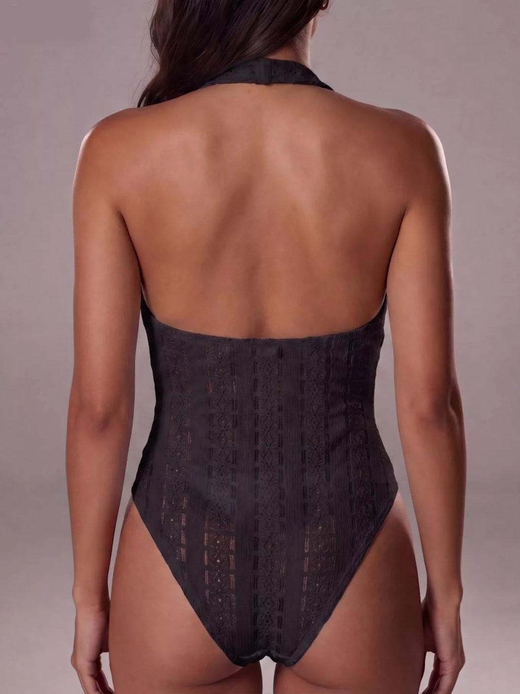 Halter Neck Twisted Front Bodysuit