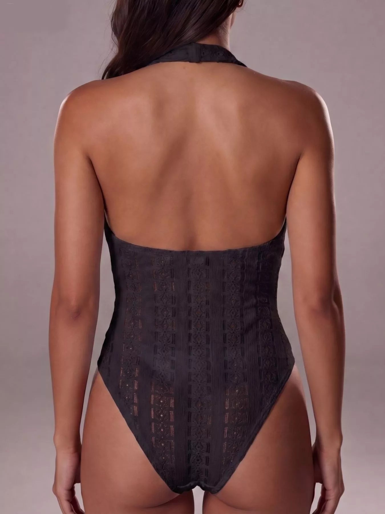 Halter Neck Twisted Front Bodysuit
