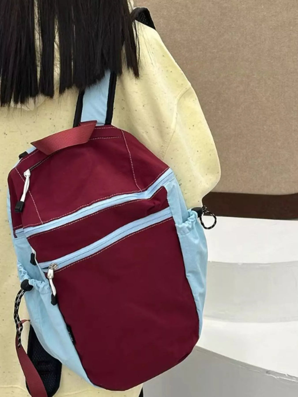 Two-Tone Lightweight Casual Backpack Bag