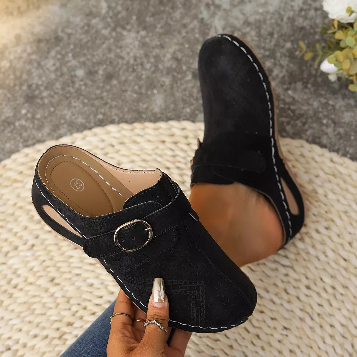 Casual Buckle Slip-Ons