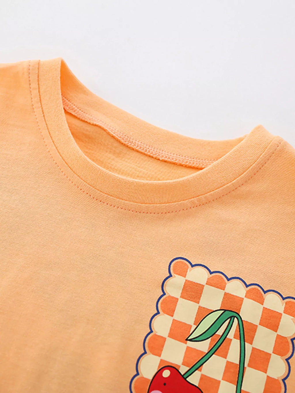 Children's Cherry Graphic Tee and Striped Shorts Set